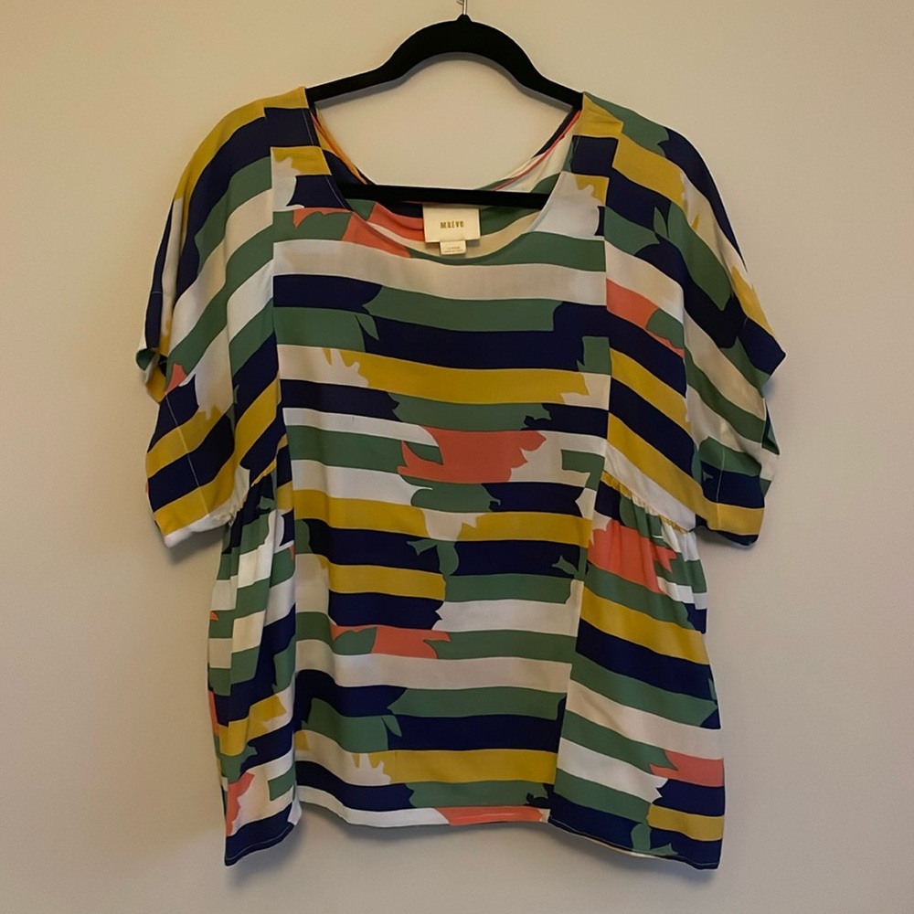 Anthropologie Maeve Mila Top Striped Dolman Sleeve Large